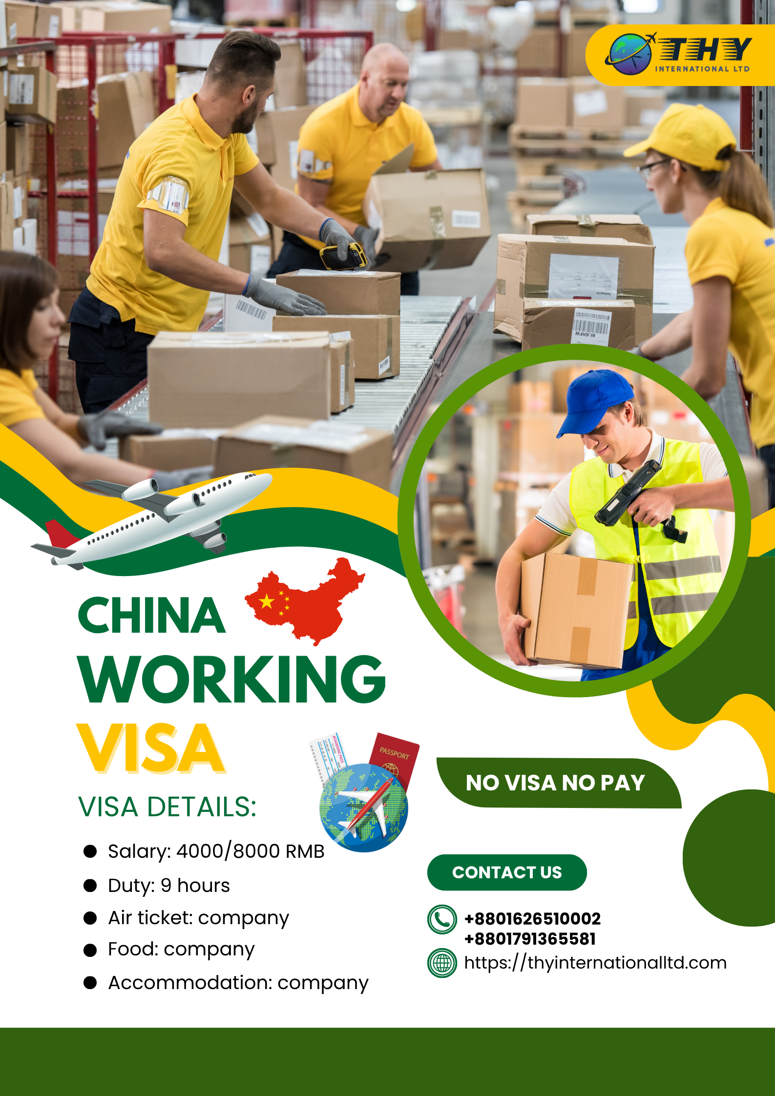 Packaging Working Visda in China